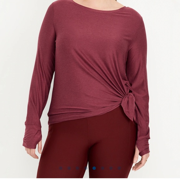 NWT OLD NAVY CloudMotion Side-Tie Tunic COLOR DARK REDWOOD SIZE LARGE - Picture 5 of 9